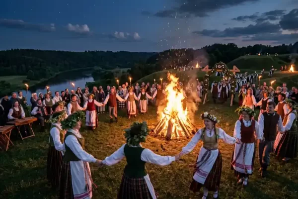 Joninės šventės minėjimas prie laužo