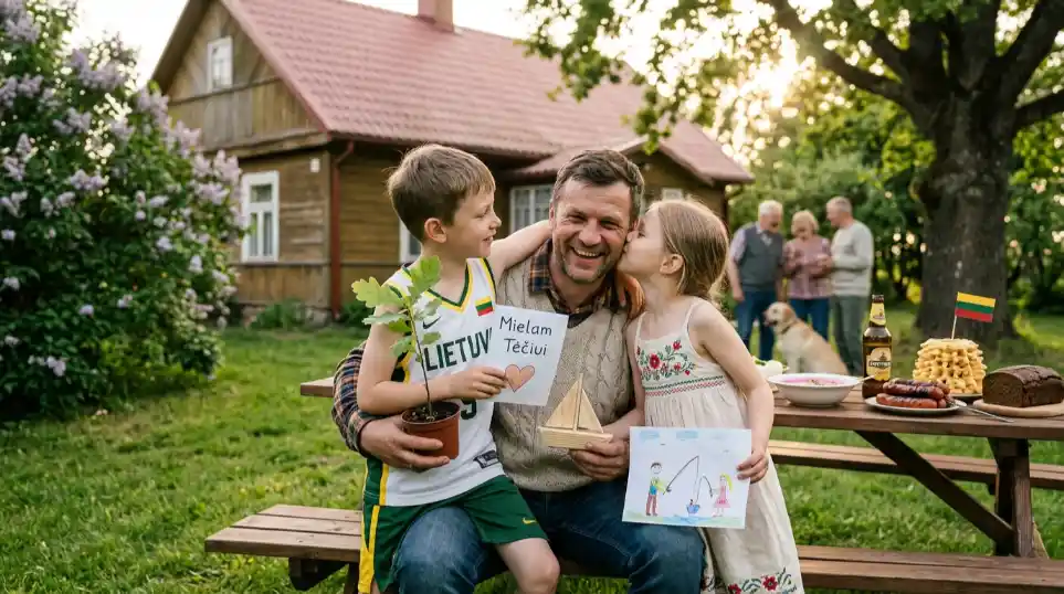 tėvo dienos šventė su vaikais