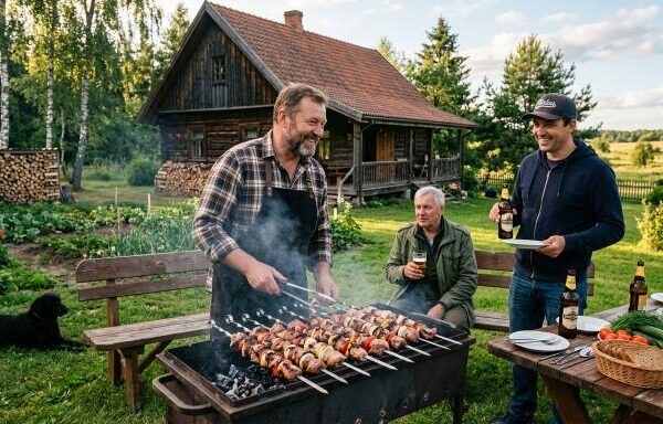 vyrų dieną švenčiama prie šašlykų