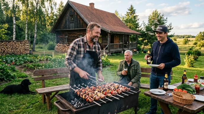 vyrų dieną švenčiama prie šašlykų